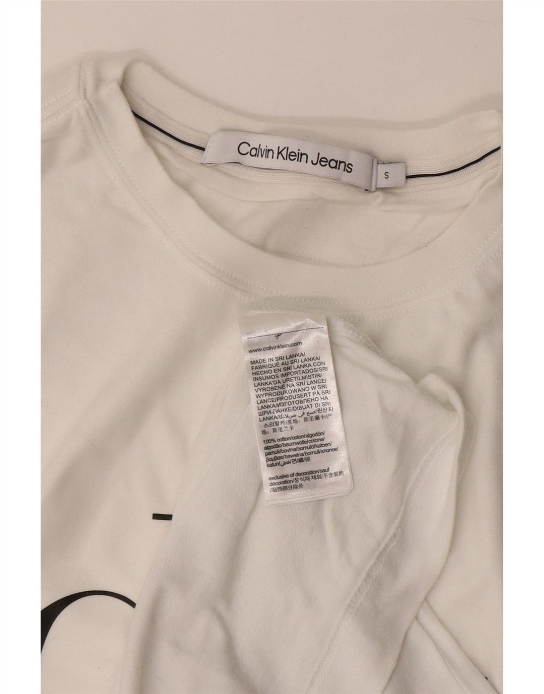 Camiseta masculina CALVIN KLEIN JEANS com estampa gráfica pequena de algodão branco