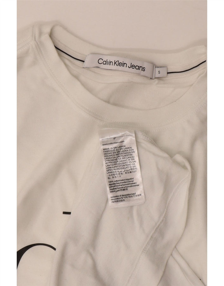 Camiseta masculina CALVIN KLEIN JEANS com estampa gráfica pequena de algodão branco