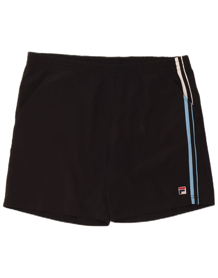 FILA Mens Sport Shorts Médio Poliéster Preto