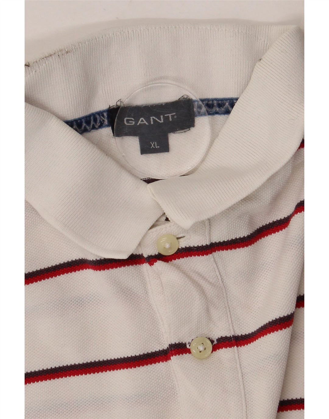 Camisa polo masculina GANT XL listrada branca