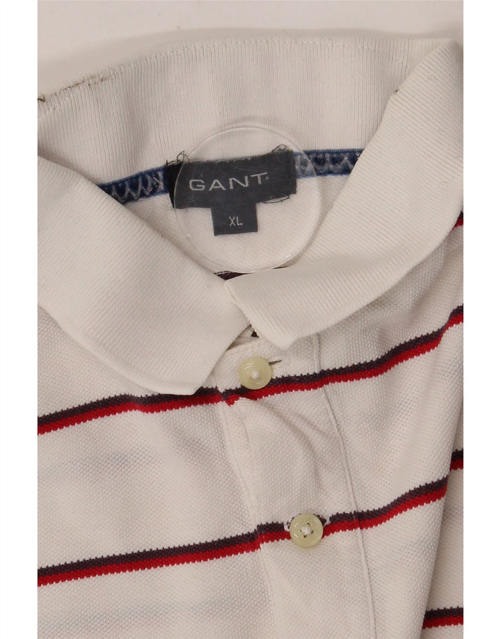 Camisa polo masculina GANT XL listrada branca
