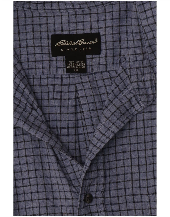 Camisa masculina Eddie Bauer 2XL algodão xadrez azul