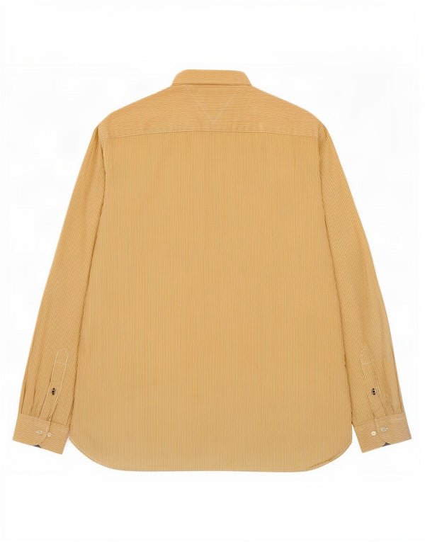 Camisa masculina Tommy Hilfiger 2XL listrada amarela algodão anos 80