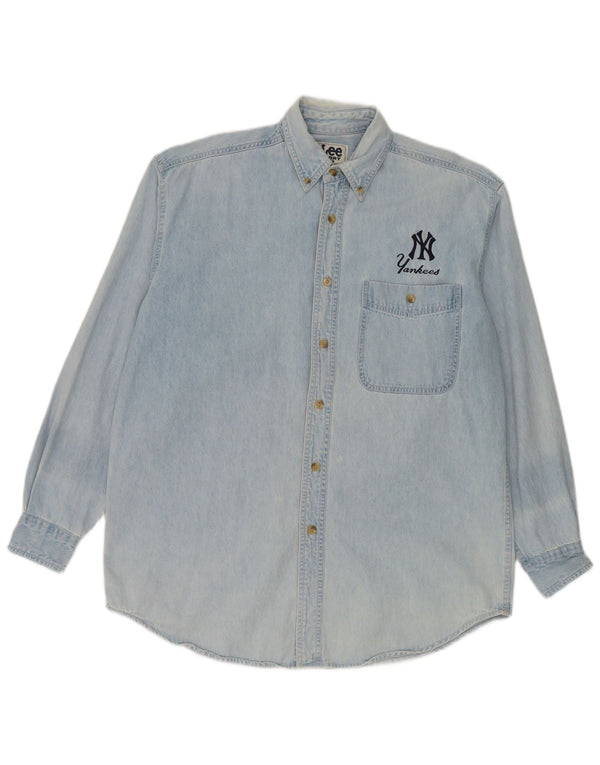 Camisa Jeans Lee Mens Yankees Azul Médio Algodão