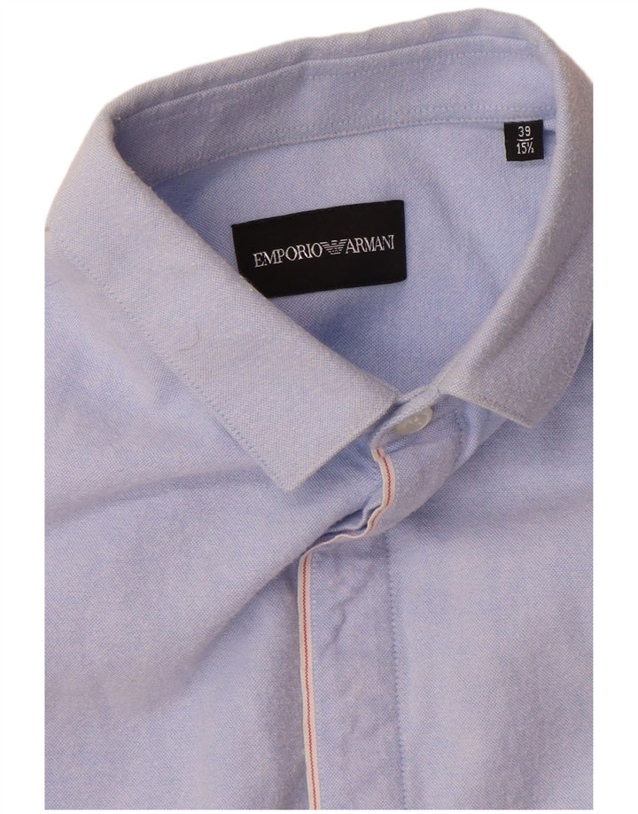 Camisa masculina EMPORIO ARMANI tamanho 39 15 1/2 azul médio