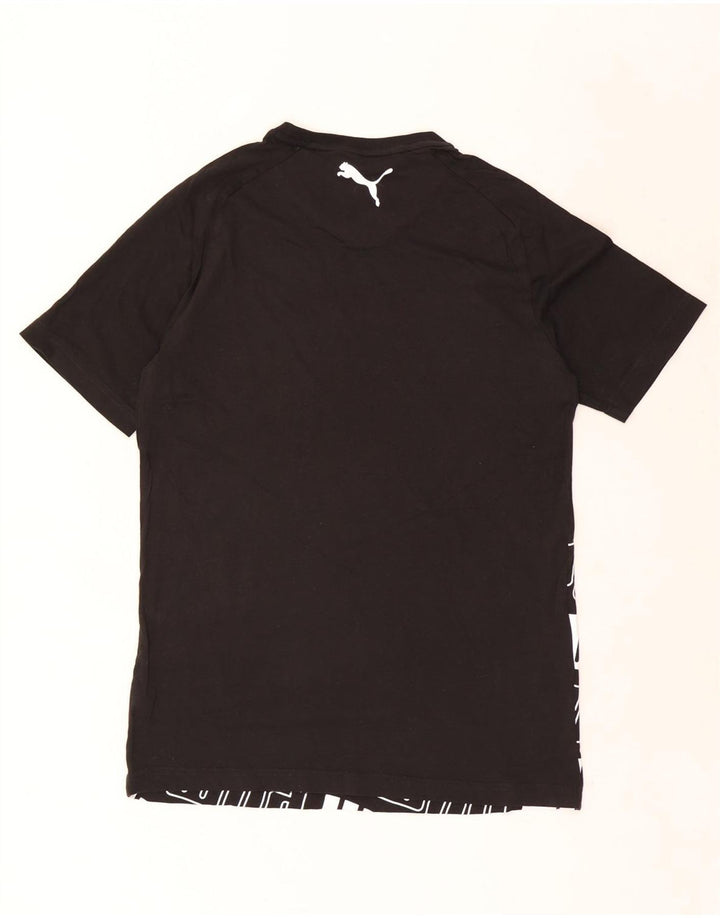 Puma Mens Graphic T-Shirt Top Grande Algodão Preto