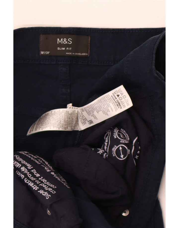 Marks & Spencer Mens Slim Jeans W38 L31 Azul Marinho Algodão