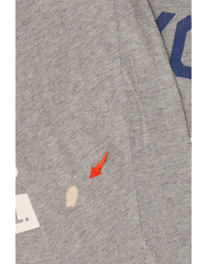 Top gráfico masculino Champion manga comprida algodão manchado cinza médio