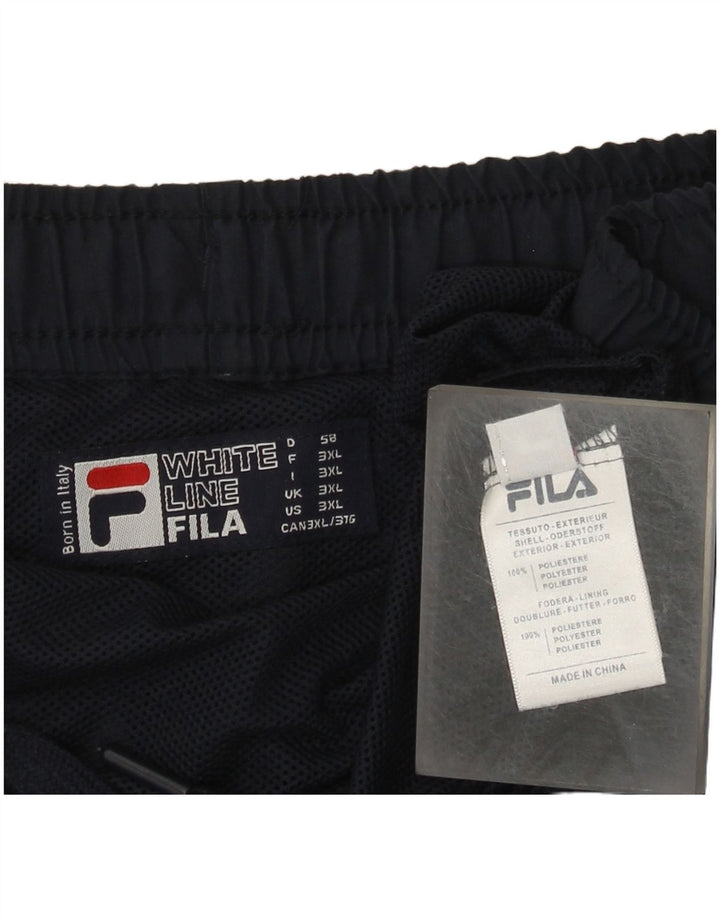 Shorts esportivos masculinos Fila 3XL azul marinho poliéster