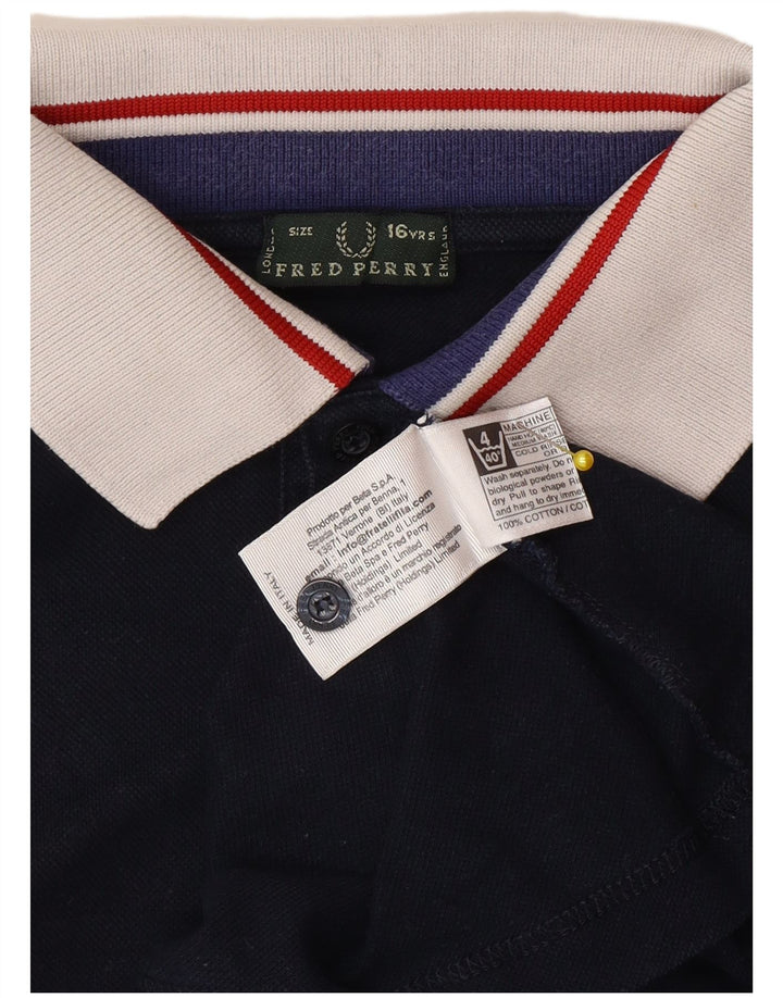 Polo Fred Perry Menino 15-16 Anos Azul Marinho Algodão