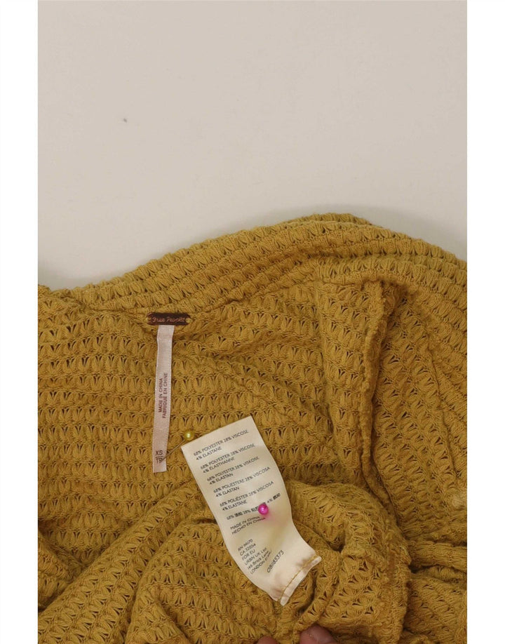 Luva longa superior UK 6 XS de poliéster amarelo para mulheres livres