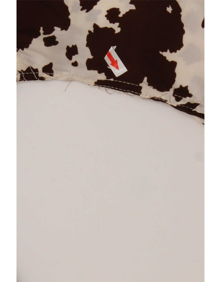 Vintage masculino abstrato padrão camisa marrom médio estampa animal