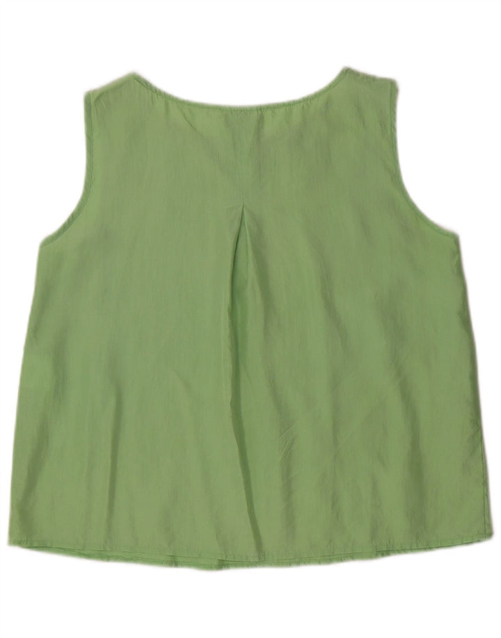 Blusa feminina sem mangas Lazzari Top IT 44 seda verde médio