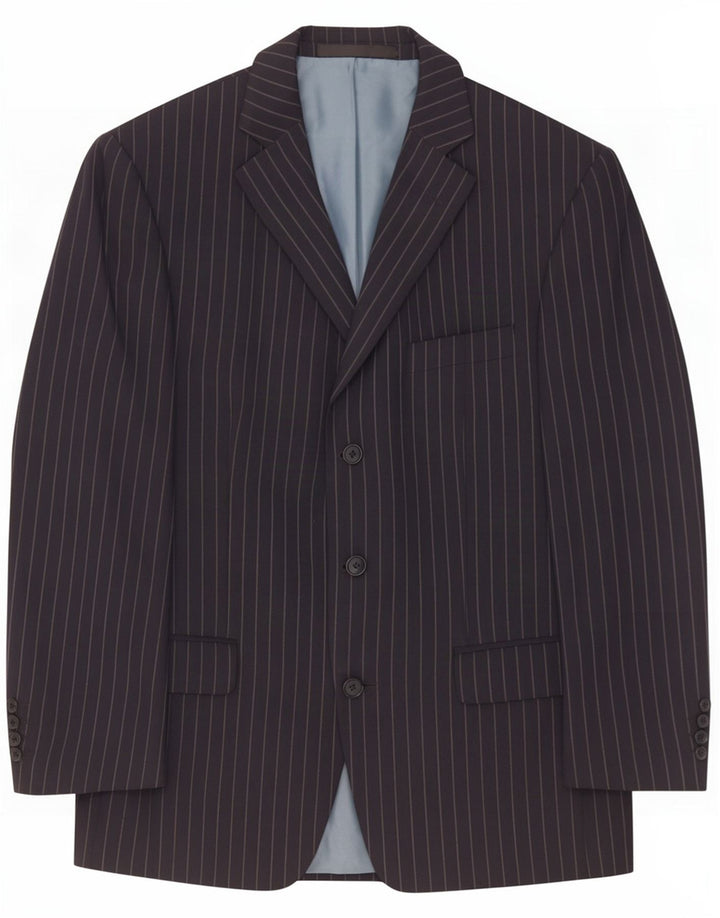 Jaqueta Blazer Masculina Marks & Spencer Reino Unido 40 Riscas Azul Marinho Médio