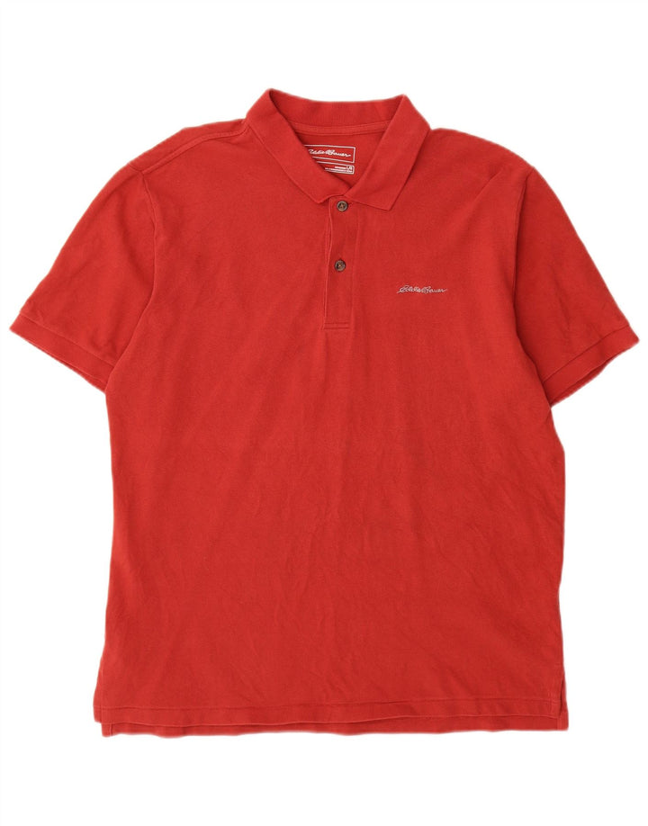 Camisa pólo masculina Eddie Bauer grande algodão vermelho