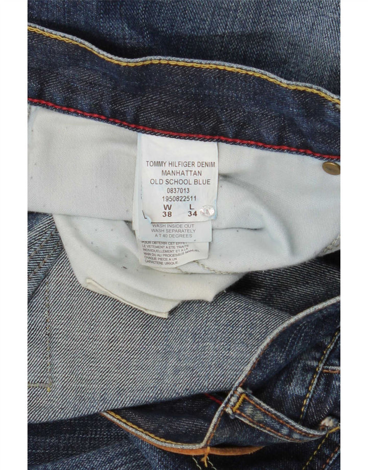 Tommy Hilfiger Masculino Manhattan Bootcut Jeans W38 L34 Azul Algodão