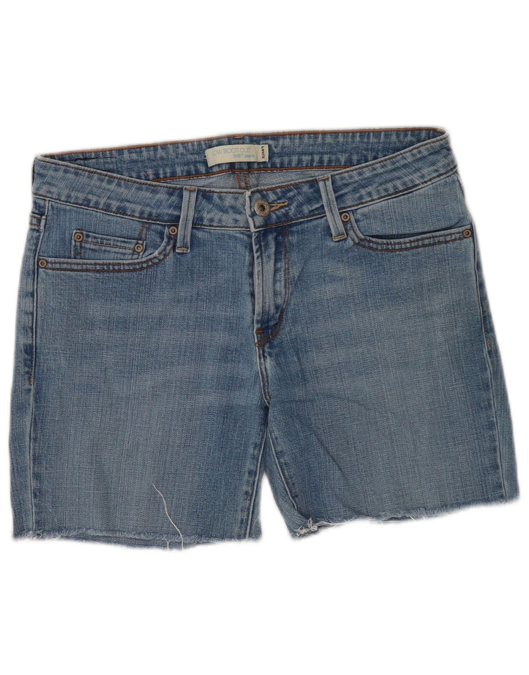 Shorts jeans feminino Levi's 545 US 8 médio W30 azul algodão