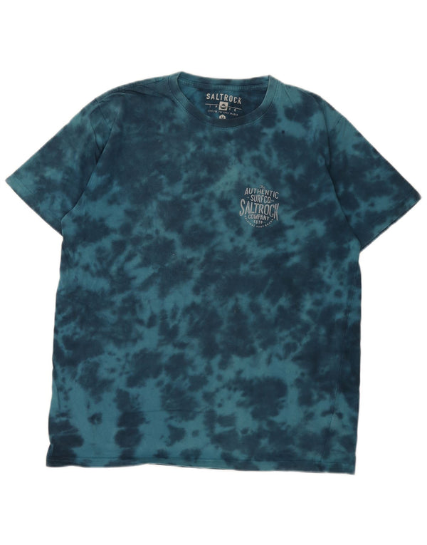 Camiseta gráfica masculina Saltrock Top médio azul tie dye algodão