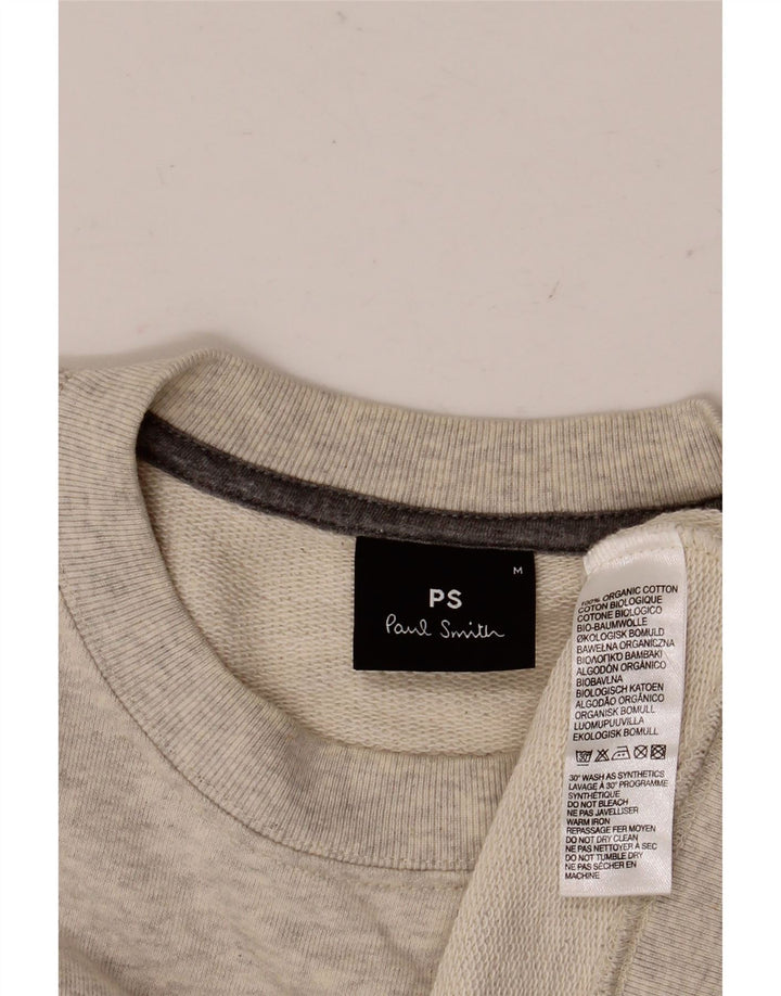Suéter masculino Paul Smith com capuz cinza médio e algodão manchado