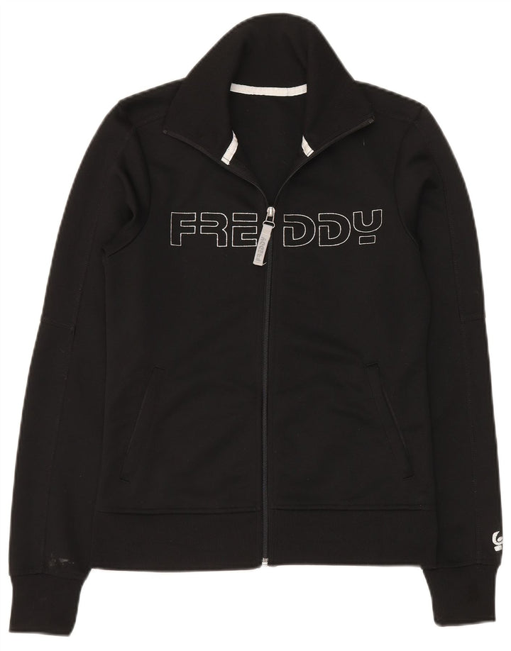 Freddy Womens Graphic Tracksuit Top Jacket UK 10 Pequeno Poliéster Preto