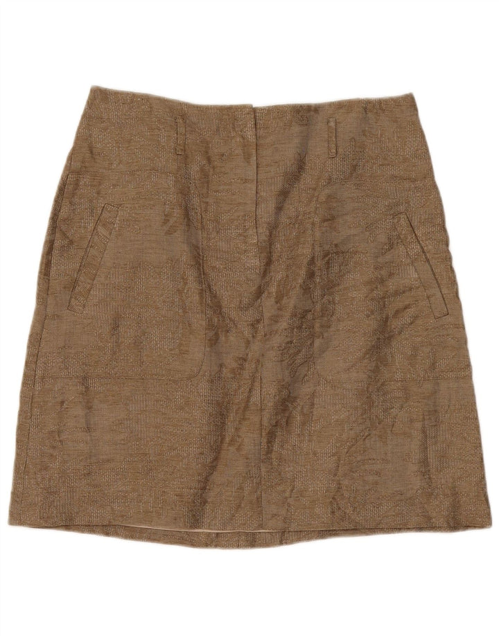 Minissaia feminina Massimo Dutti W34 grande bege floral
