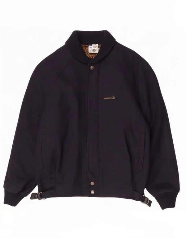 Jaqueta bomber masculina Navigare UK 40 grande lã azul marinho
