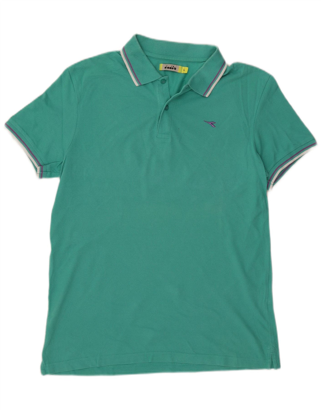 Camisa polo masculina Diadora grande algodão turquesa
