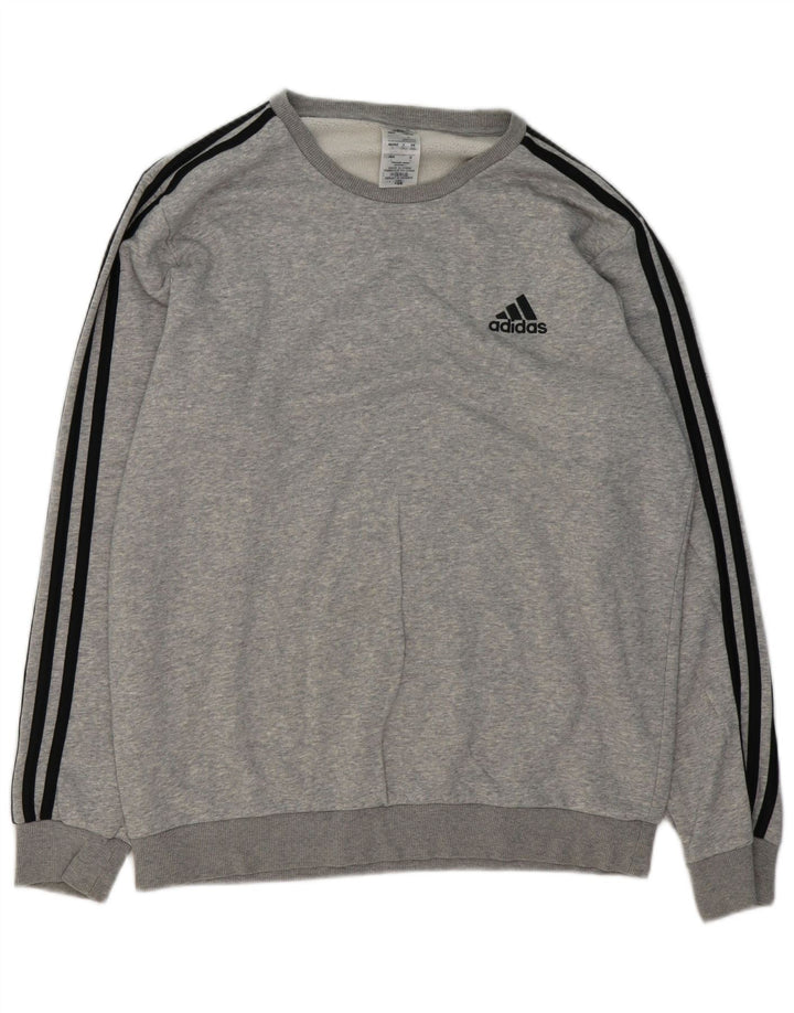 Adidas moletom masculino jumper grande algodão manchado cinza