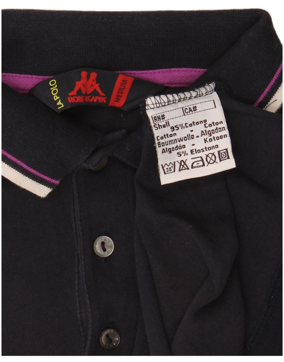 Camisa polo masculina Kappa de algodão azul marinho médio