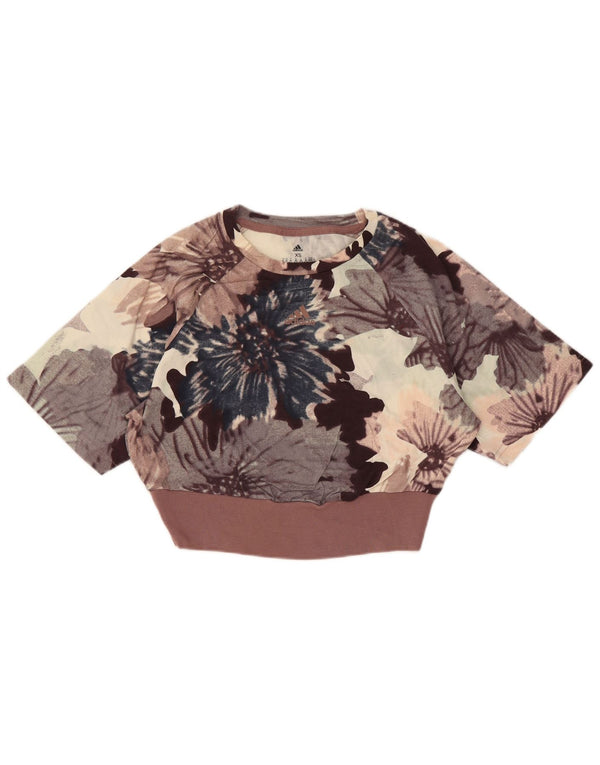Camiseta feminina Adidas Loose Fit Crop Top UK 4/6 XS Multicolorido Floral