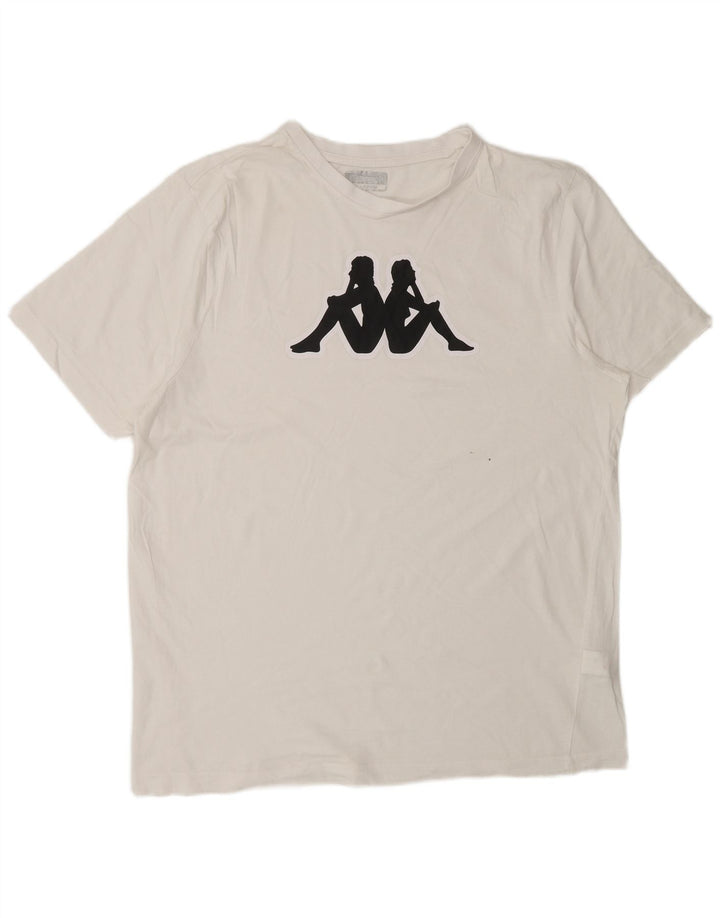 Camiseta gráfica masculina KAPPA Top XL algodão branco