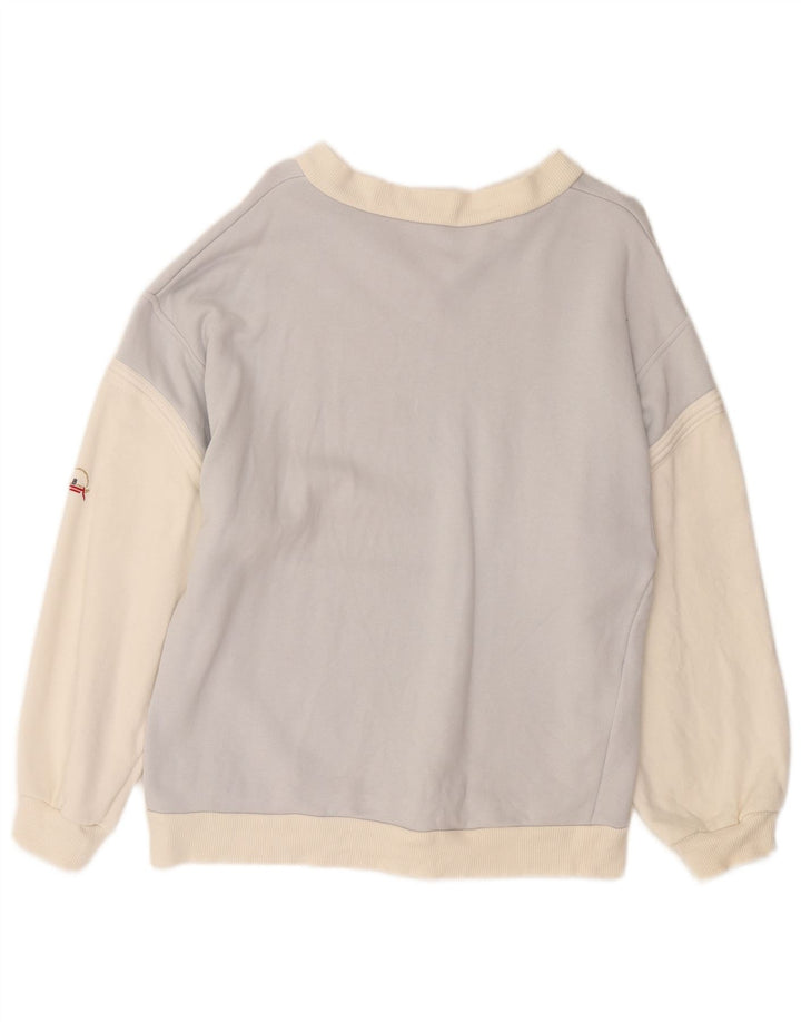Suéter feminino Bogner UK 14 bloco colorido roxo médio