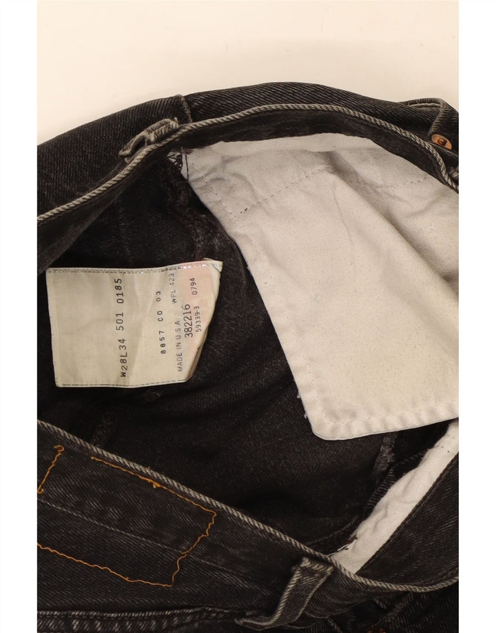 Jeans retos femininos Levi's W28 L28 algodão preto