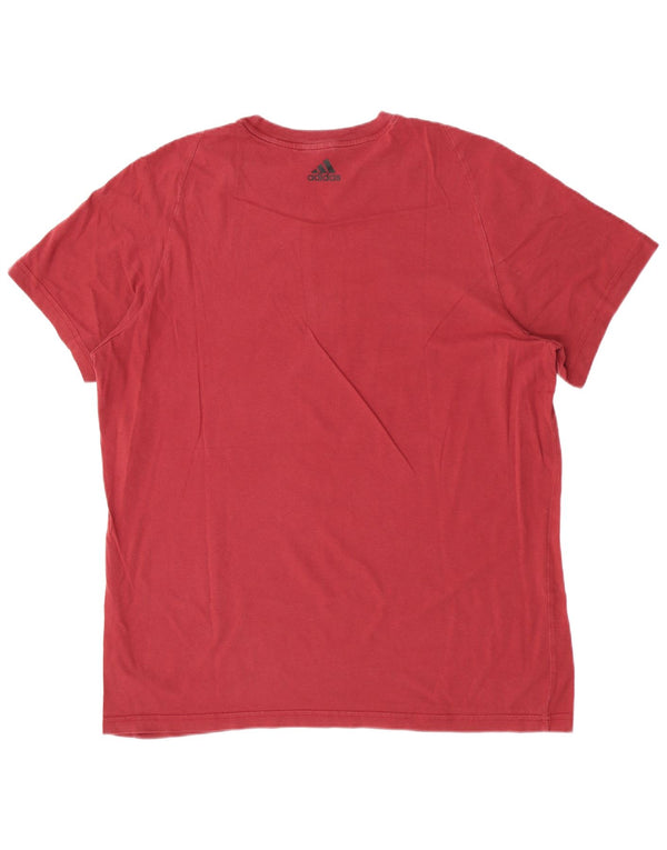 Adidas Mens Graphic T-Shirt Top XL Algodão Vermelho