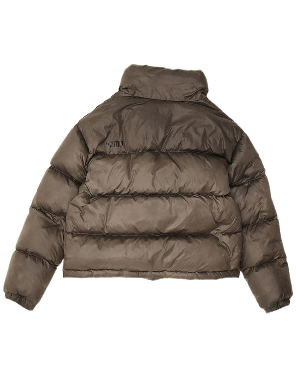 Jaqueta Puma Feminina Graphic Padded UK 14 Poliéster Cinza Médio