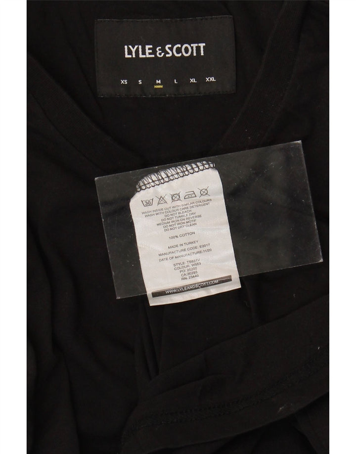 LYLE & SCOTT Mens T-Shirt Top Medium Black Cotton Vintage Lyle & Scott and Second-Hand Lyle & Scott from Messina Hembry 