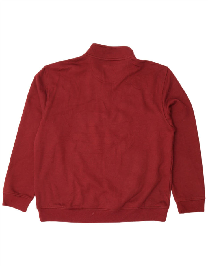 Suéter masculino Izod com zíper e gola XL em poliéster marrom