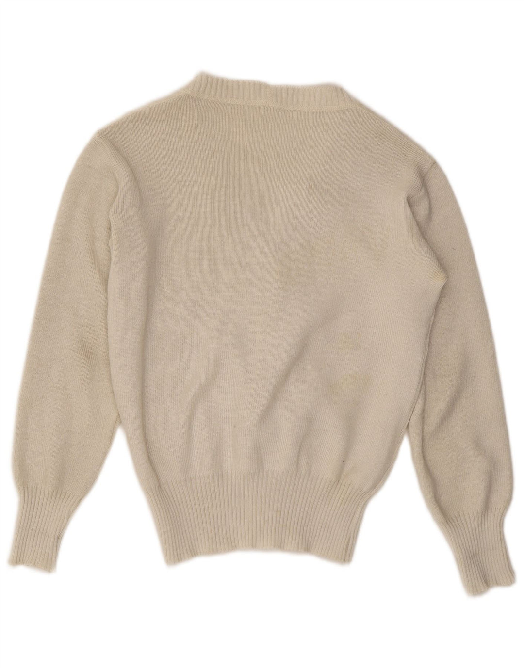 Suéter Cardigan Feminino Vintage UK 12 Médio Off White