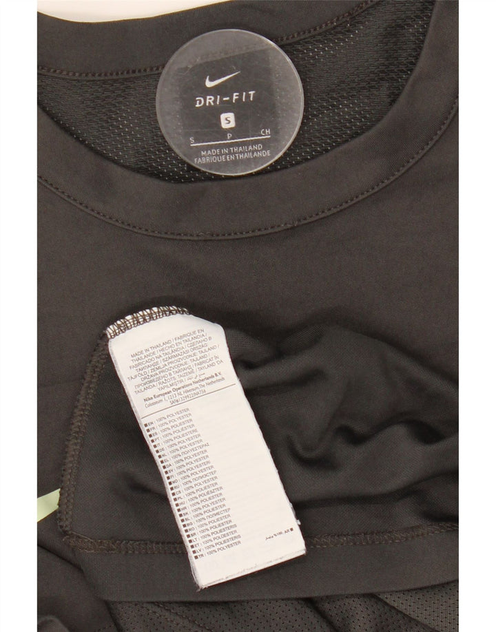 Camiseta masculina NIKE Dri Fit Graphic Top pequeno cinza poliéster