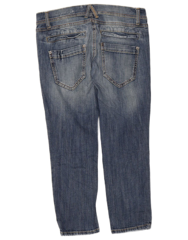 Benetton Calça jeans feminina cintura baixa slim fit W28 L22 azul