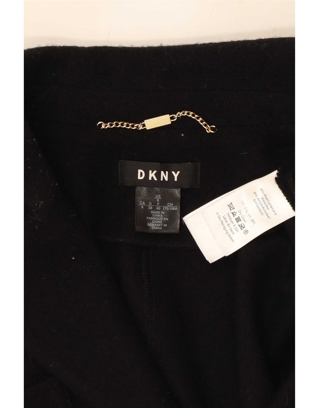Sobretudo feminino Dkny US 8 lã preta média