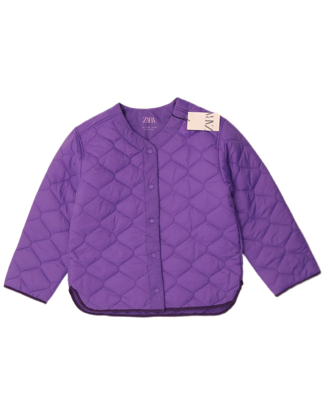 Zara Jaqueta acolchoada para meninas 13-14 anos Roxo Poliamida