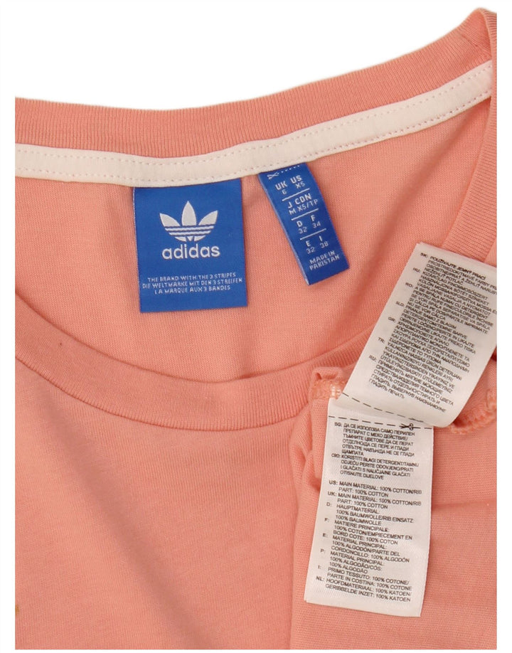Camiseta Adidas Feminina Oversized Crop Top UK 6 XS Rosa Algodão