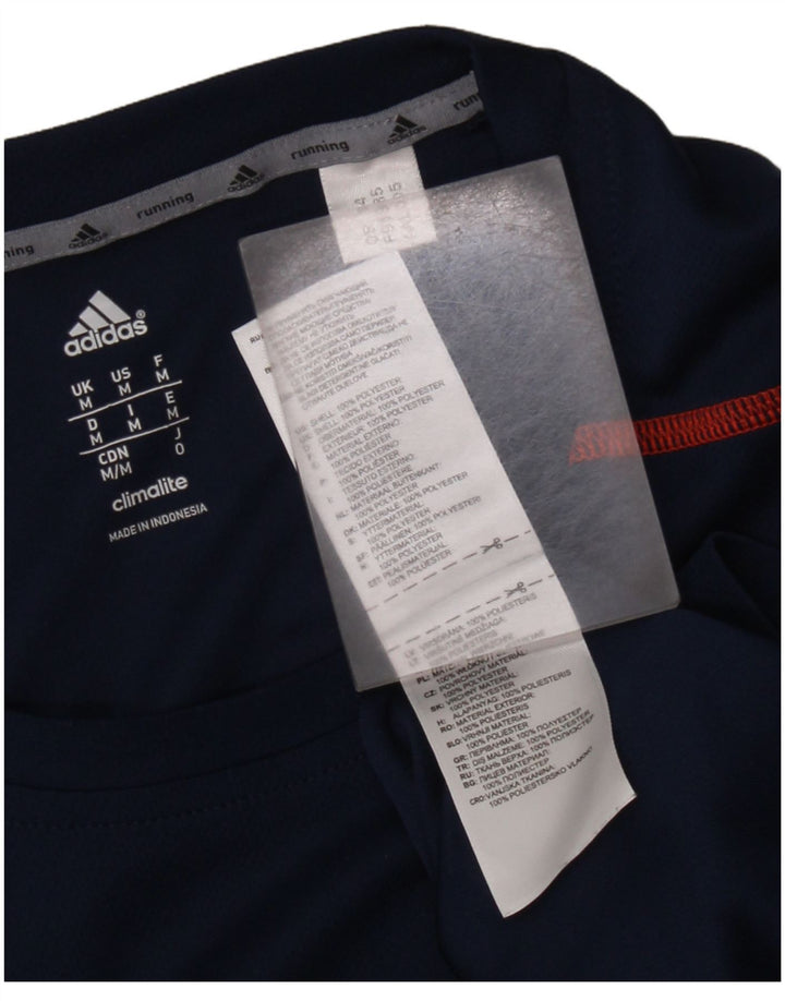 ADIDAS Masculino Climalite Top Manga Longa Médio Azul Marinho Poliéster