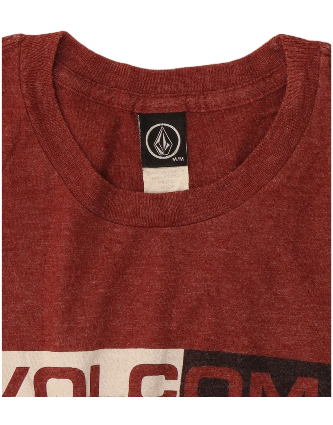 Camiseta gráfica masculina VOLCOM Top médio algodão vermelho