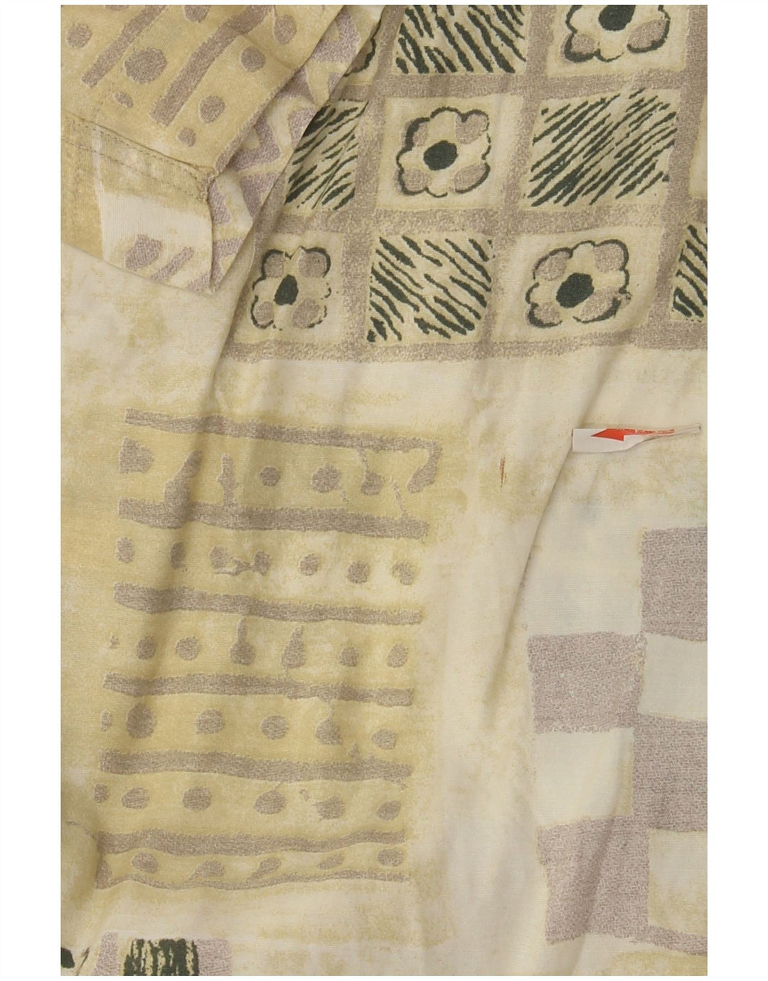 Camisa masculina de manga curta Rodrigo tamanho 40 15 1/2 médio cáqui patchwork
