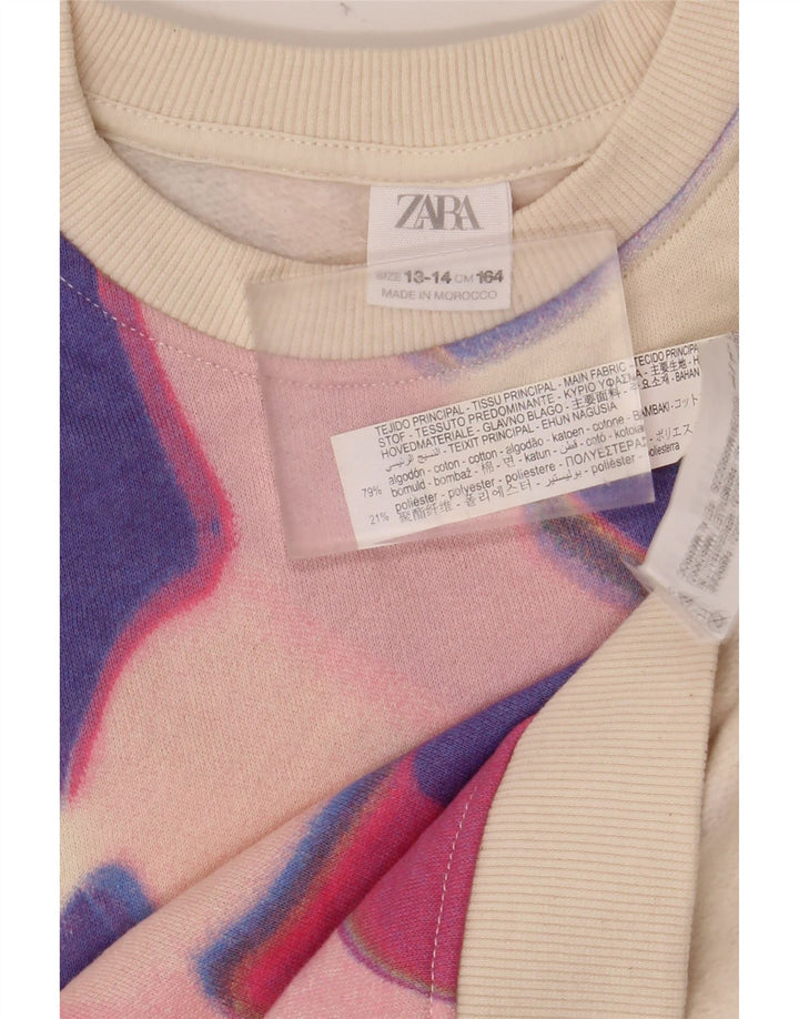 ZARA Moletom feminino Jumper 13-14 anos Off White Colorblock
