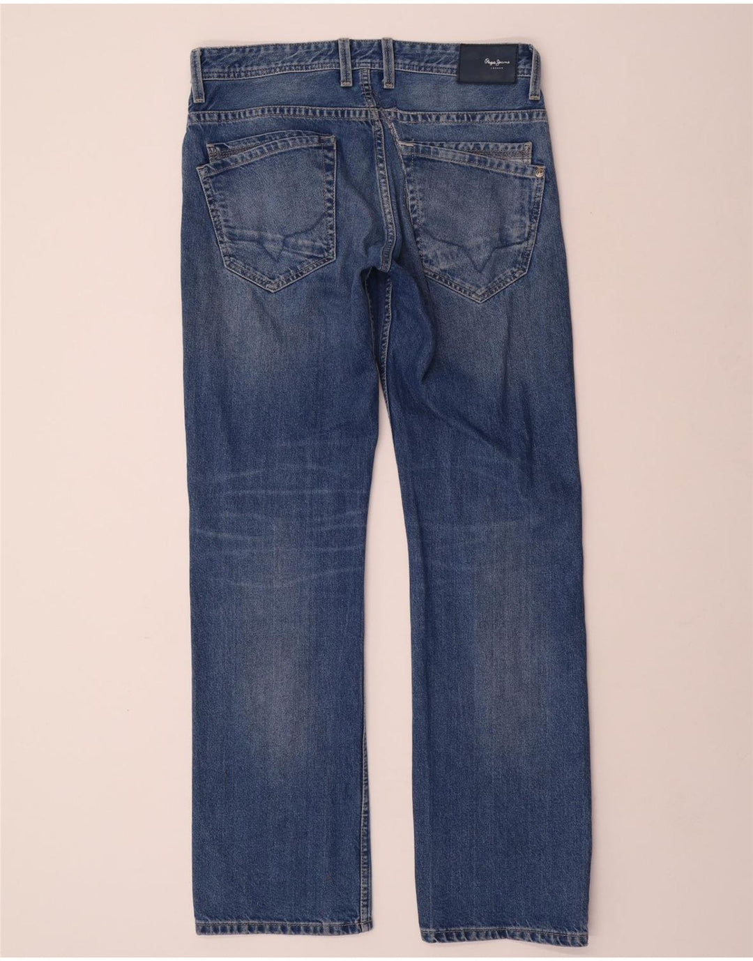 PEPE JEANS Jeans reto feminino W32 L34 azul algodão