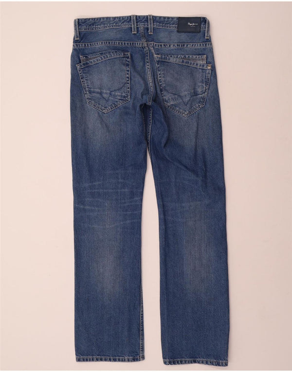 PEPE JEANS Jeans reto feminino W32 L34 azul algodão