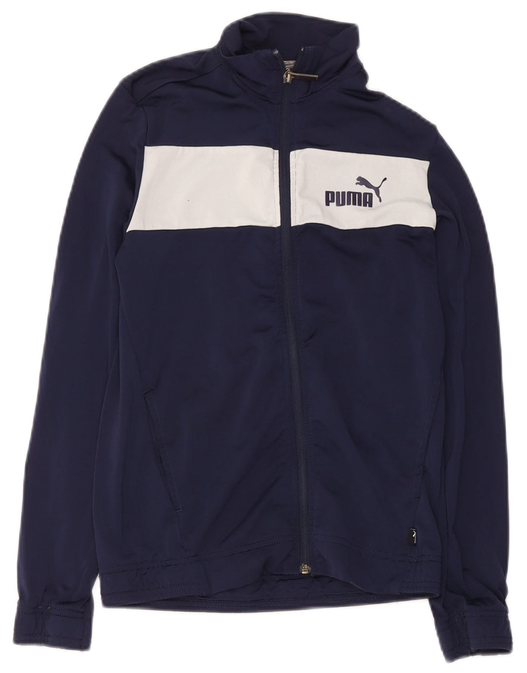 Jaqueta Puma Meninos Treino Top 13-14 Anos Azul Marinho Colorblock Poliéster